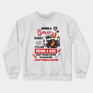 Funny Boxer is Boxing On Fire Crewneck Sweatshirt